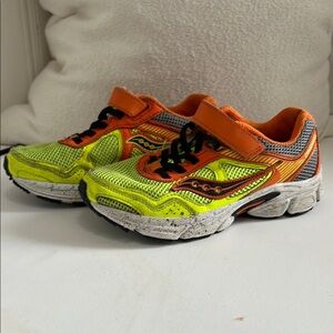 Saucony Kids Running Shoes - Neon Yellow and Orange